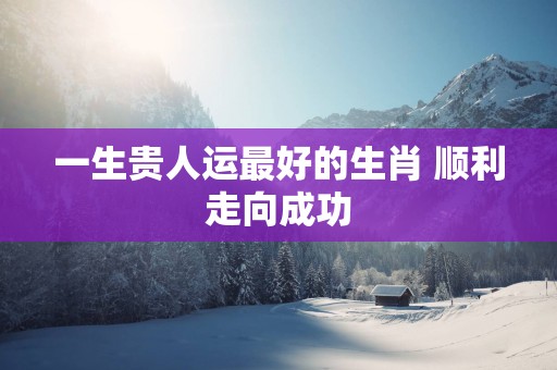 一生贵人运最好的生肖 顺利走向成功