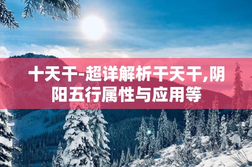 十天干-超详解析干天干,阴阳五行属性与应用等