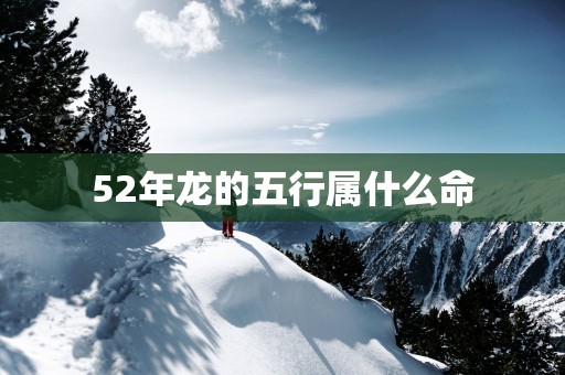 52年龙的五行属什么命