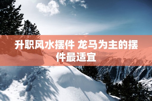 升职风水摆件 龙马为主的摆件最适宜