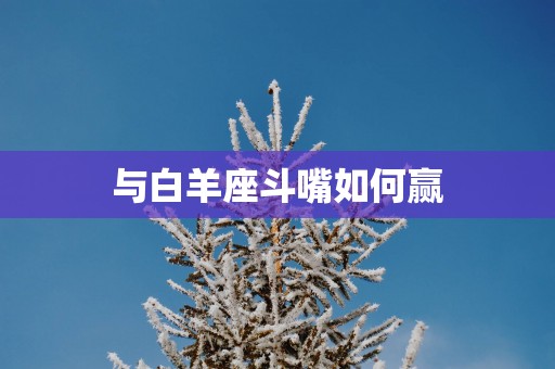与白羊座斗嘴如何赢