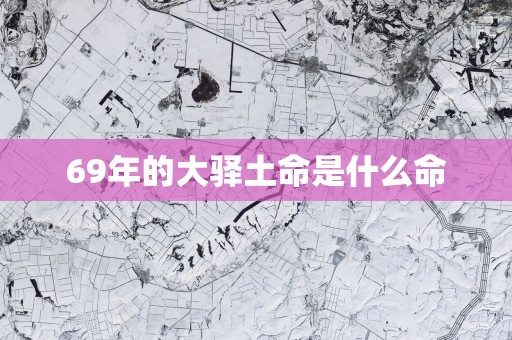 69年的大驿土命是什么命