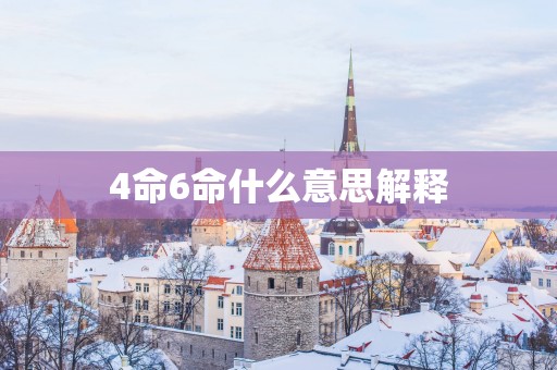 4命6命什么意思解释