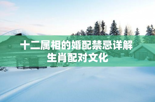 十二属相的婚配禁忌详解 生肖配对文化