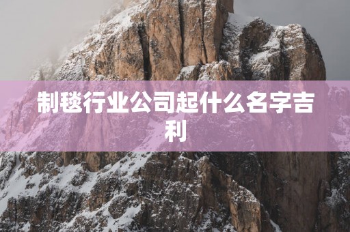 制毯行业公司起什么名字吉利