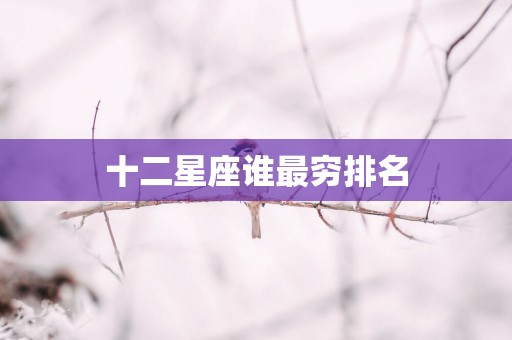 十二星座谁最穷排名