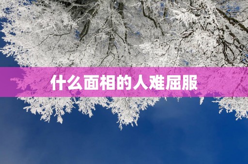 什么面相的人难屈服