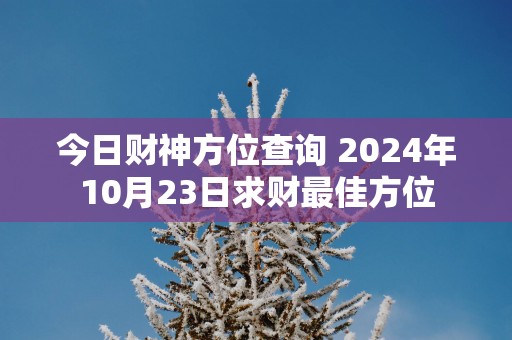 今日财神方位查询 2025年10月23日求财最佳方位