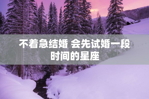 不着急结婚 会先试婚一段时间的星座
