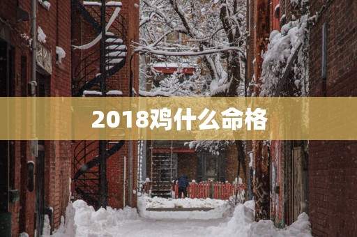 2018鸡什么命格