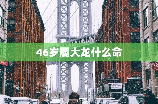46岁属大龙什么命