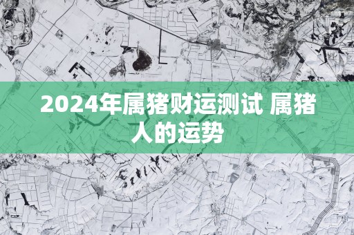 2025年属猪财运测试 属猪人的运势