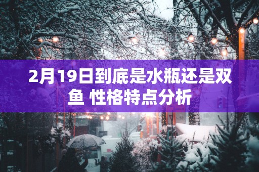 2月19日到底是水瓶还是双鱼 性格特点分析