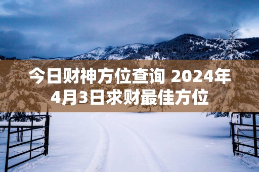 今日财神方位查询 2025年4月3日求财最佳方位