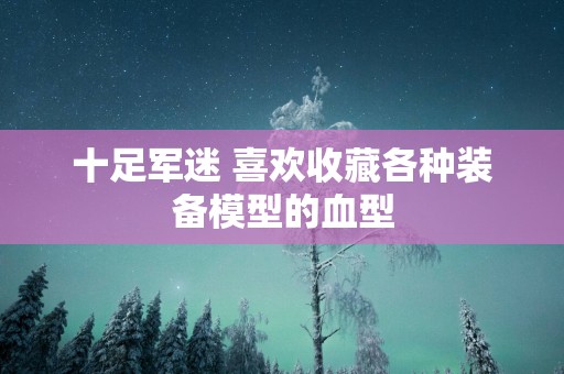 十足军迷 喜欢收藏各种装备模型的血型