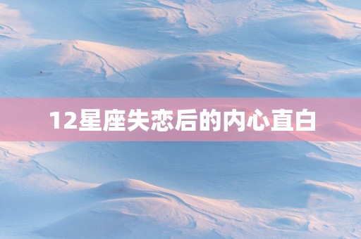 12星座失恋后的内心直白