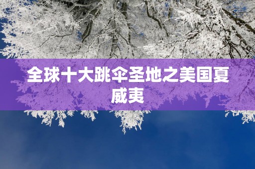 全球十大跳伞圣地之美国夏威夷
