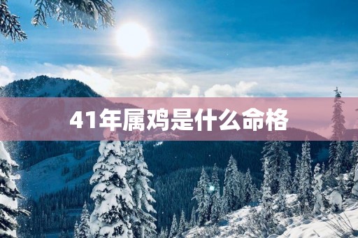 41年属鸡是什么命格