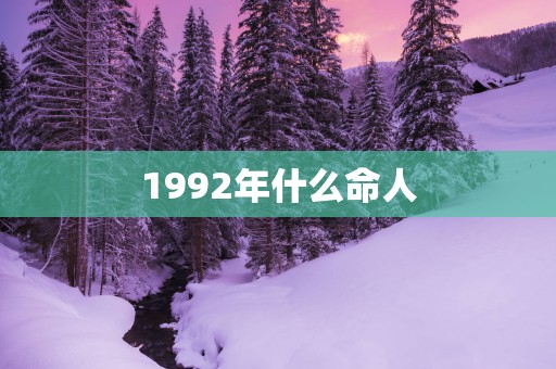 1992年什么命人