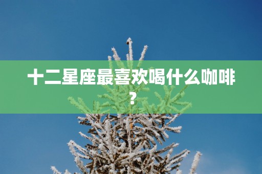 十二星座最喜欢喝什么咖啡？