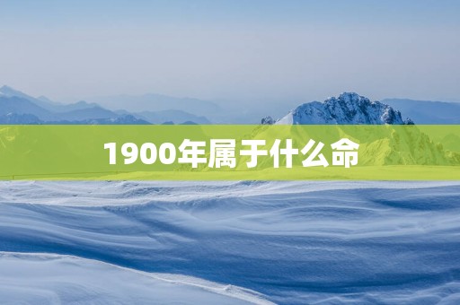 1900年属于什么命