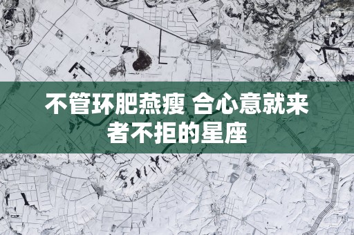 不管环肥燕瘦 合心意就来者不拒的星座