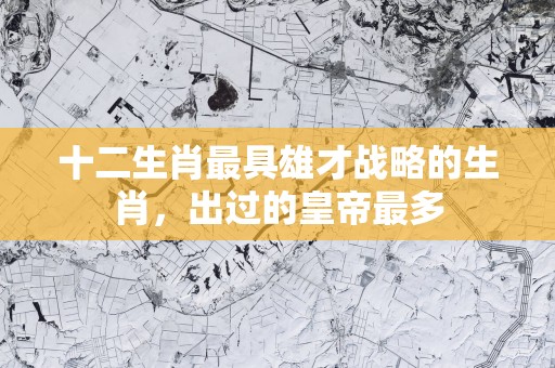 十二生肖最具雄才战略的生肖，出过的皇帝最多