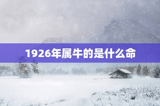 1926年属牛的是什么命
