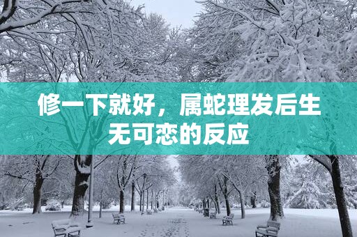 修一下就好，属蛇理发后生无可恋的反应