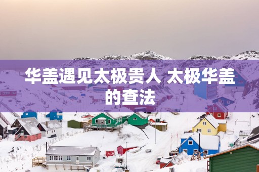 华盖遇见太极贵人 太极华盖的查法