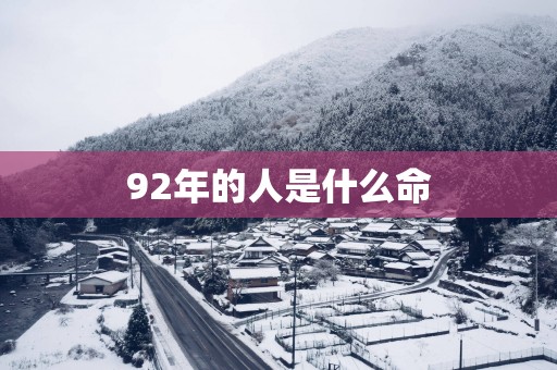92年的人是什么命