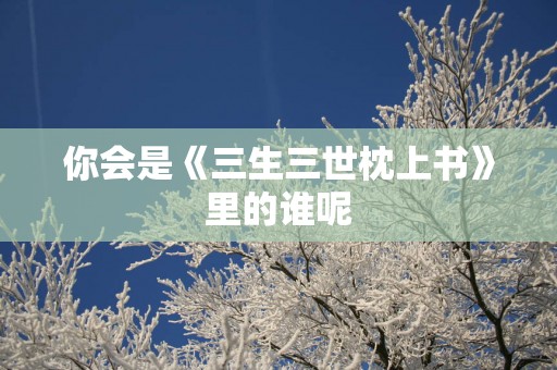 你会是《三生三世枕上书》里的谁呢