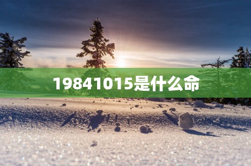 19841015是什么命
