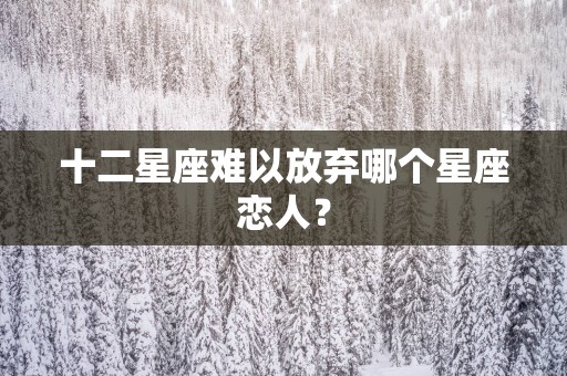 十二星座难以放弃哪个星座恋人？