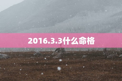 2016.3.3什么命格