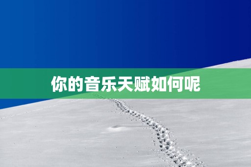 你的音乐天赋如何呢