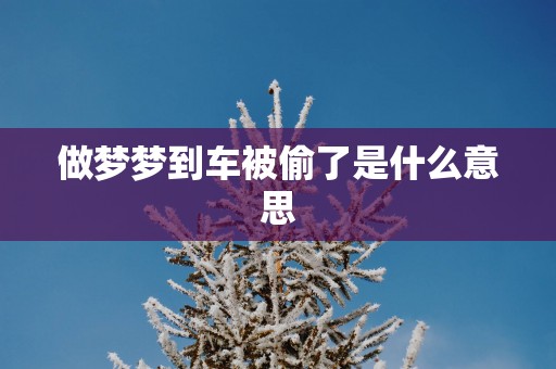 做梦梦到车被偷了是什么意思