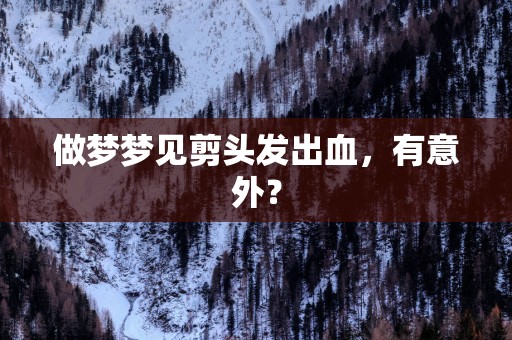 做梦梦见剪头发出血，有意外？