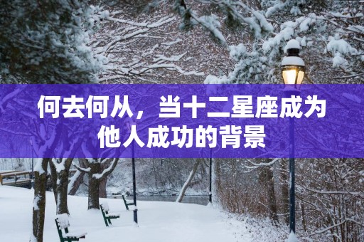何去何从，当十二星座成为他人成功的背景