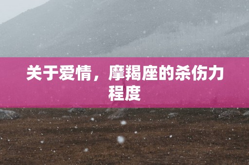 关于爱情，摩羯座的杀伤力程度