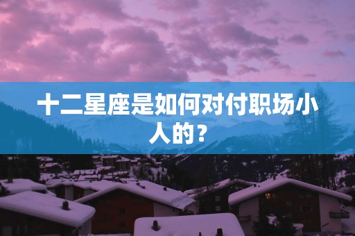 十二星座是如何对付职场小人的？