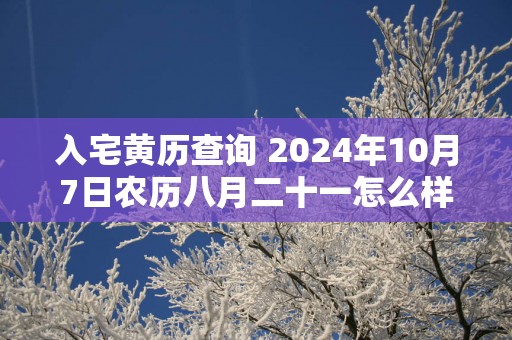 入宅黄历查询 2025年10月7日农历八月二十一怎么样