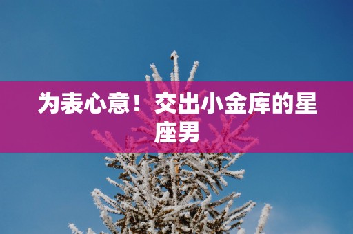 为表心意！交出小金库的星座男