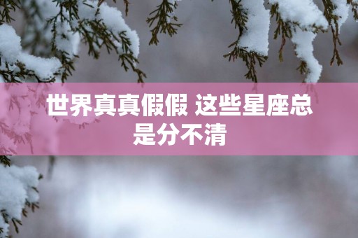 世界真真假假 这些星座总是分不清