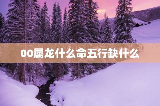 00属龙什么命五行缺什么