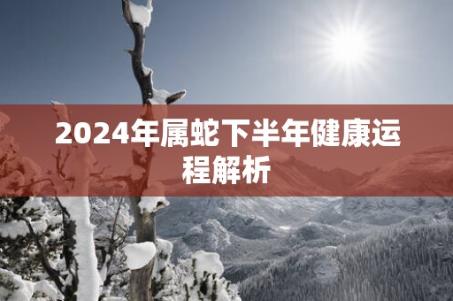 2024年属蛇下半年健康运程解析