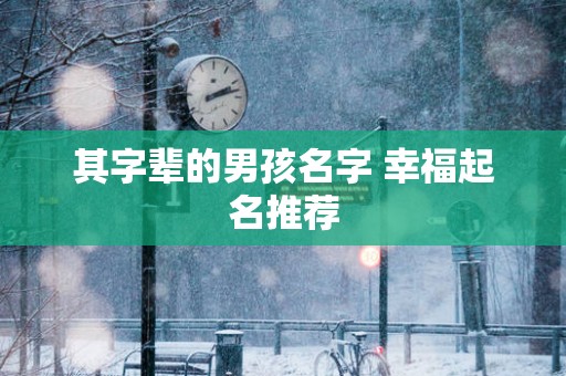 其字辈的男孩名字 幸福起名推荐