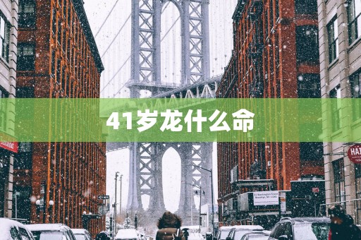 41岁龙什么命 41岁龙什么命