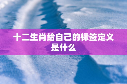 十二生肖给自己的标签定义是什么