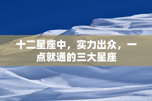 十二星座中，实力出众，一点就通的三大星座